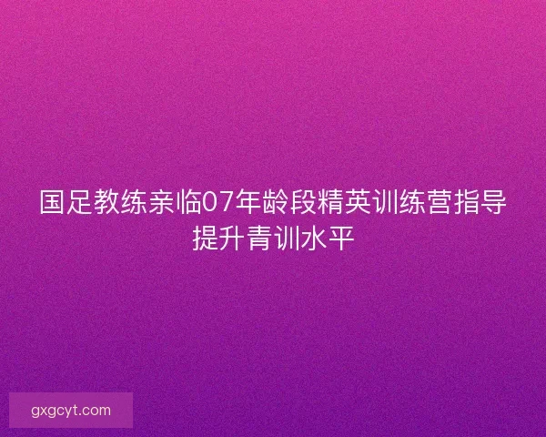 国足教练亲临07年龄段精英训练营指导提升青训水平 国足教练亲临07年龄段精英训练营指导提升青训水平